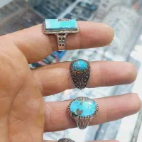 انگشتر نقره مردونه فیروزه نیشابوری|جواهرات|نیشابور, محله میدان باغات|دیوار