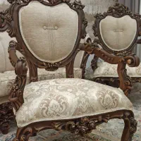 مبل ۹نفره ۱۰۰درصدچوب گردو بشرط نو نو باکاور ژله ای