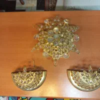 چراغ فرفورژه اویز و دیواری سقفی برنجی و دیواری|لوستر و چراغ آویز|تهران, شکوفه|دیوار