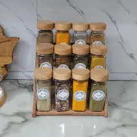 پک‌چوبی شیشه ادویه و جا قاشقی|ظروف نگهدارنده، پلاستیکی، یک‌بارمصرف|زنجان, |دیوار
