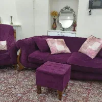 راحتی ۷ نفره تمیز و سالم + ۱ میز جلو مبلی و ۲ عسلی