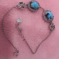 دستبندفیروزه اصل نو نقره