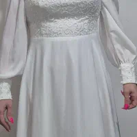 پیراهن سفید سنگ دوزی مناسب عقد و نامزدی|لباس|دورود, |دیوار