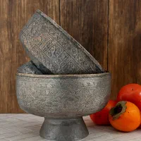 دو عدد کاسه قدیمی مسی سنگین