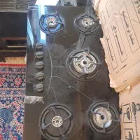 فروش  اجاق گاز 5 شعله   سفید استخوانی و نو و