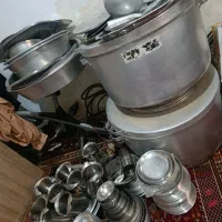 قابلمه و ظروف استیل غذا خوری و لیوان و پارچ نو نو