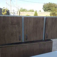 کابینت فلزی وجزیره  چوبی