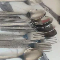 قاشق و چنگال قدیمی استیل ضدزنگ ژاپنی