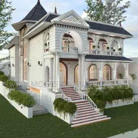 خانه ویلایی دو طبقه که طبقه اول اجاره داده میشود