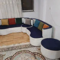 مبل ال ۷نفره با کوسن و میز وسط