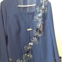 کت دامن مجلسی مزون دوز سرمه ای نفتی