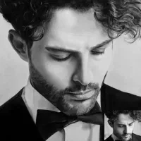 هدیه روز مرد نقاشی چهره سیاهقلم طراحی چهره