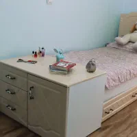 دو تخت ۸۰*۱۸۰ جنس MDF روکش دار + میز و تشک خوشخواب|تخت و سرویس خواب|تهران, استخر|دیوار