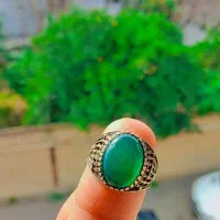 انگشتر نقره عقیق سبز قدیمی