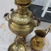 سماورطلایی برنجی|سماور، چای‌ساز، قهوه‌ساز|اقبالیه, |دیوار