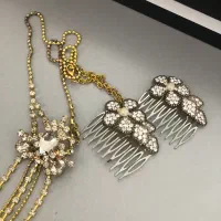 دوعدد شانه سر و یک آویز رو لباس رنگ ثابت