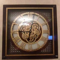 ساعت دیواری چوبی لوکس با چرخ دنده متحرک سایز۵۵سانت