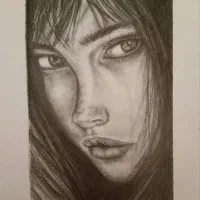 نقاشی سیاه قلم و مداد رنگی