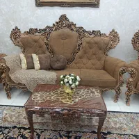 سرویس چوب کامل مبل۹نفره و تخت|مبلمان خانگی و میز عسلی|همدان, |دیوار