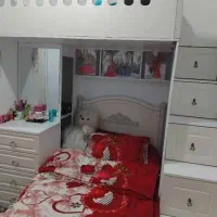 تخت دو طبقه قیمت چوب وکیوم اصل|تخت و سرویس خواب|شوش, |دیوار