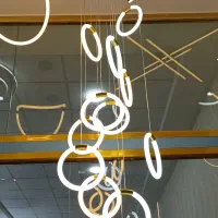 لوستر سقفی بلند طرح حلقه بارفیکس ۱۵ شاخه|لوستر و چراغ آویز|تهران, شهرک چیتگر|دیوار