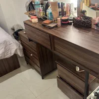 فروش تخت دو نفره و میز کلی و تک در حد نو