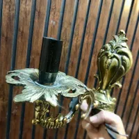 ۲ لوستر برنجی ۶ شعله با ۲ دیوارکوب|لوستر و چراغ آویز|تهران, تسلیحات|دیوار