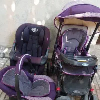 ست کالسکه و صندلی کودک ماشین وکرییر