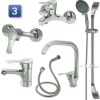 بسته کامل شیرآلات ۶ تکه کروم قیمت ۴۹۵۰ /جنس مرغوب|مصالح و تجهیزات ساختمان|قم, انسجام|دیوار