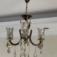 2 عدد لوستر 3 شعله زیتونی رنگ بسیار زیبا - در حد
