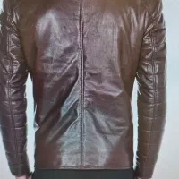 کاپشن چرم طبیعی برند Bazzeli سایز ایکس لارج