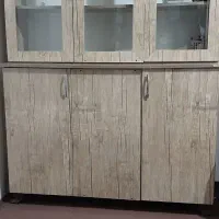 کمد چوبی ۳درب شیشه ای درحدنو
