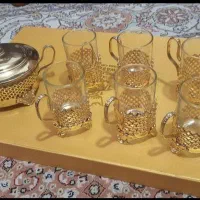 انگاره استکان دست ساز با روکش طلا|ظروف سرو و پذیرایی|تهران, طرشت|دیوار