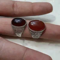 دو عدد انگشتر عقیق سرخ کهنه|جواهرات|قم, نیروگاه|دیوار