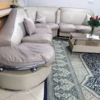 مبل چرم با پایه استیل|مبلمان خانگی و میز عسلی|کرمان, |دیوار