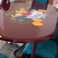 میز ناهارخوری خوری فلزی به همراه 6 صندلی