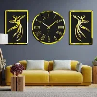 ساعت دیواری سه تیکه یونانی طرح رقص سماع