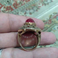 انگشتر نقره با نگین یاقوت ابکاری طلا|جواهرات|کوهدشت, |دیوار