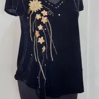 شومیز مخمل  جواهر دوزی