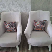 مبل تک نفره با کوسن با کاناپه