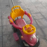 ماشین بچه چهار چرخ دسته دار و عروسک خرسی بزرگ|اسباب‌‌بازی|اندیشه, اندیشه فاز ۱|دیوار