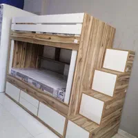 تخت دوطبقه تخت خواب دو طبقه پله باکسی کشو ریلی