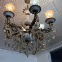 دو عدد لوستر برنز ۶ شعله|لوستر و چراغ آویز|ری, اقدسیه|دیوار