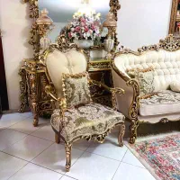 مبلمان استیل ورق طلا با نهارخوری(در حدبسیار آکبند)