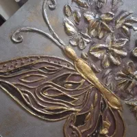 تابلوی طلا کوبی طرح پروانه