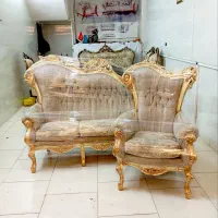 مبل استیل سلطنتی با جلو مبلی عسلی