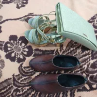 کیفوکفش مجلسی ست،نیم بوت قهوه ای درحدنو