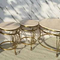 میز جلو مبلی و عسلی فلزی فرفورژه گرد آبکاری فورتیک|مبلمان خانگی و میز عسلی|آفتاب, |دیوار