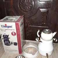 کتری و قوری لعابی سفید 6لیتری