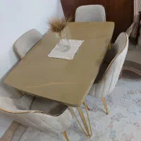 میز ناهار خوری پایه فلزی|میز و صندلی غذاخوری|قم, شهرک مهدیه (مدرس)|دیوار